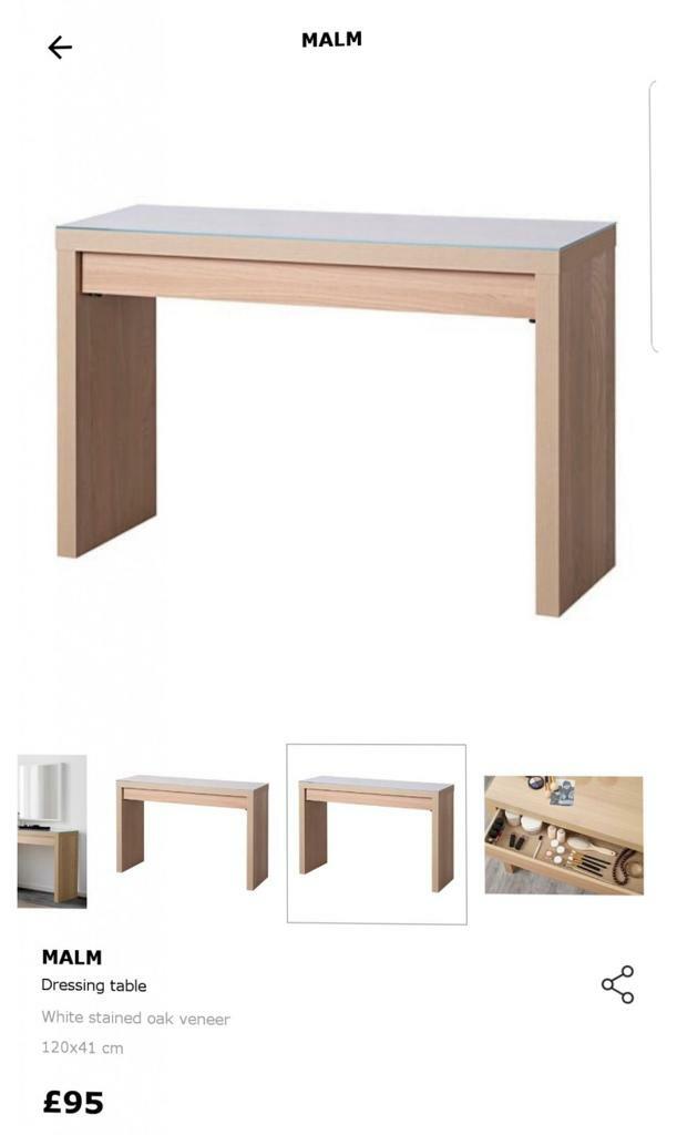ikea malm dressing table oak